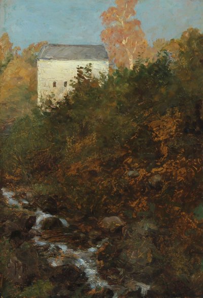 Casa bianca su un ruscello da Carl Arp